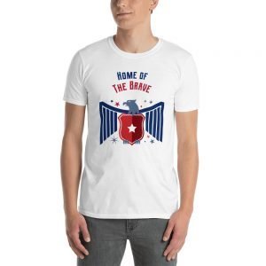 Home of the Brave T-Shirt | Patriotic Eagle with Shield