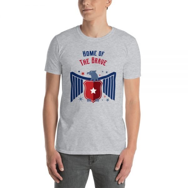 Home of the Brave T-Shirt | Patriotic Eagle with Shield - Image 2