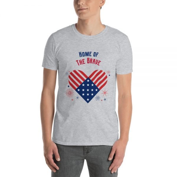 Home of the Brave T-Shirt | USA Flag Heart - Image 2